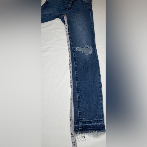 Garage Skinny Distressed Navy and Blue Jeans Size 3 - Picture 5 of 6